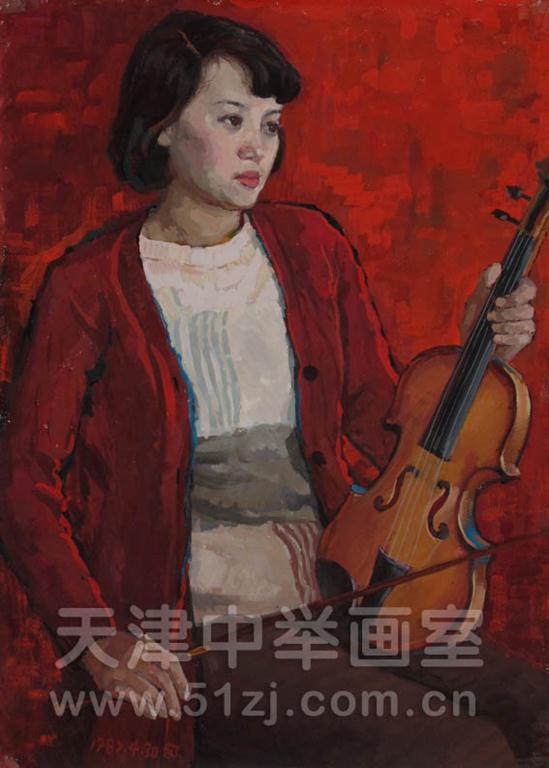 水粉半身像女